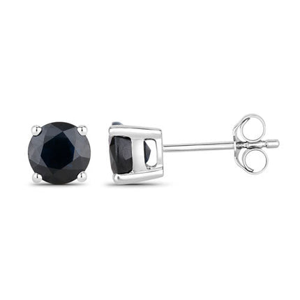 1.70 Carat Genuine Blue Sapphire 10K White Gold Earrings