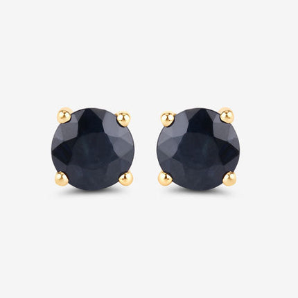 1.70 Carat Genuine Blue Sapphire 10K Yellow Gold Earrings