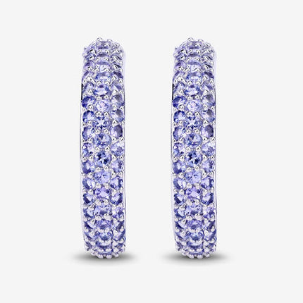 3.06 Carat Genuine Tanzanite .925 Sterling Silver Earrings