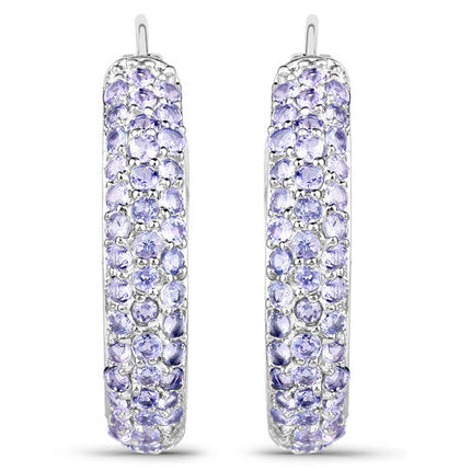 3.06 Carat Genuine Tanzanite .925 Sterling Silver Earrings