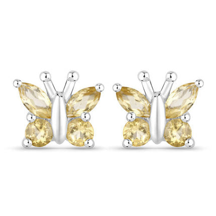 0.88 Carat Genuine Citrine .925 Sterling Silver Earrings