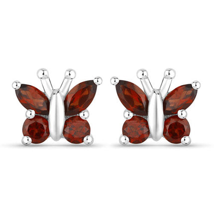 1.28 Carat Genuine Garnet .925 Sterling Silver Earrings