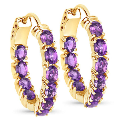 3.20 Carat Genuine Amethyst .925 Sterling Silver Earrings
