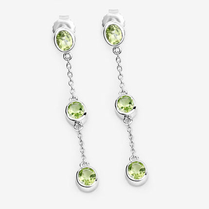 2.10 Carat Genuine Peridot .925 Sterling Silver Earrings