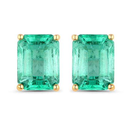 2.75 Carat Genuine Ethiopian Emerald 14K Yellow Gold Earrings