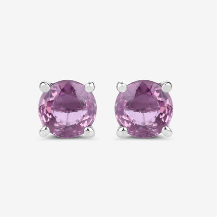 1.30 Carat Genuine Pink Sapphire 10K White Gold Earrings