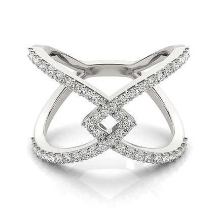 14k White Gold Fancy Entwined Design Diamond Ring (1/2 cttw)