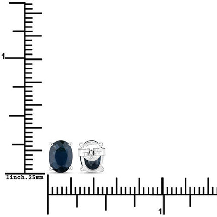 1.90 Carat Genuine Blue Sapphire 10K White Gold Earrings