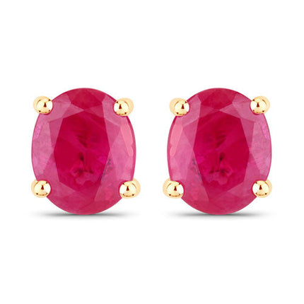 0.60 Carat Genuine Ruby 14K Yellow Gold Earrings
