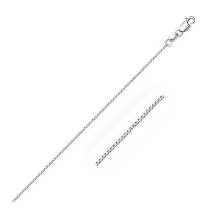 18k White Gold Box Chain 0.6mm