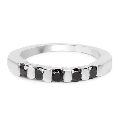 0.50 Carat Genuine Black Diamond .925 Sterling Silver Ring