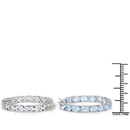 5.70 Carat Genuine Blue Topaz .925 Sterling Silver Earrings