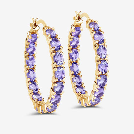 5.10 Carat Genuine Tanzanite .925 Sterling Silver Earrings