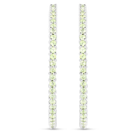 3.50 Carat Genuine Peridot .925 Sterling Silver Earrings