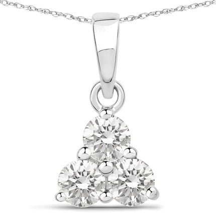 0.51 Carat Genuine Lab Grown Diamond 14K White Gold Pendant