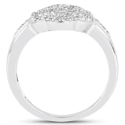 14K Yellow Gold Plated 0.29 Carat Genuine White Diamond .925 Sterling Silver Ring