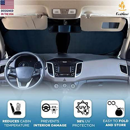 EcoNour Car Windshield Sun Shade with Storage Pouch