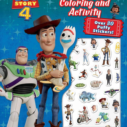 Toy Story 4 Coloring & Activity Book Over 30 Puffy Stickers