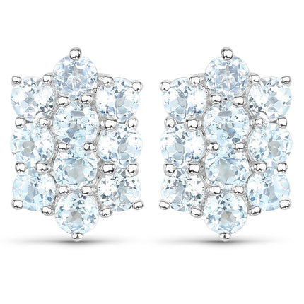 8.80 Carat Genuine Blue Topaz .925 Sterling Silver 3 Piece Jewelry Set (Ring, Earrings, and Pendant w/ Chain)
