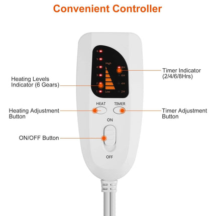 Electric Heated Foot Warmer with 6 Level Heating 4 Level Timing