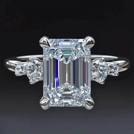 Elegant Princess Cut Cubic Zirconia Engagement Ring