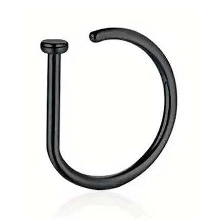 Elegant Punk-Style Stainless Steel Nose Rings - Clip-On Non-Piercing Design