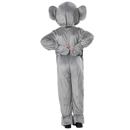 Kids Elephant Mascot Costume with Plush Jumpsuit, Headpiece and Trunk Detail