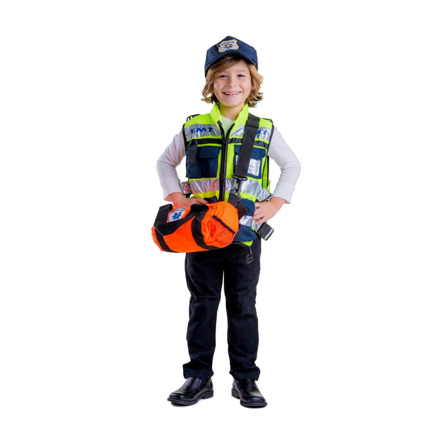Kids EMT Costume with Medical Uniform, Badge and Rescue Gear Style