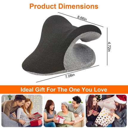 Ergonomic Heated Neck Stretcher Cervical Traction Therapy Pillow with Graphene Heating Pad