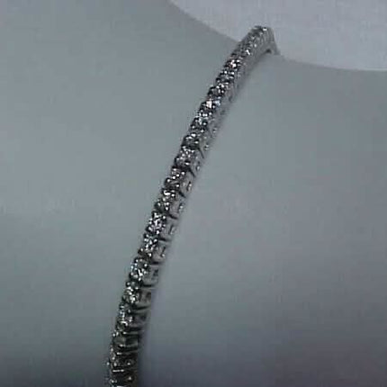 Estate 2.10CTW Natural Diamond Tennis Bracelet 14K White Gold 7"