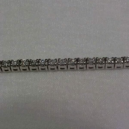 Estate 2.10CTW Natural Diamond Tennis Bracelet 14K White Gold 7"