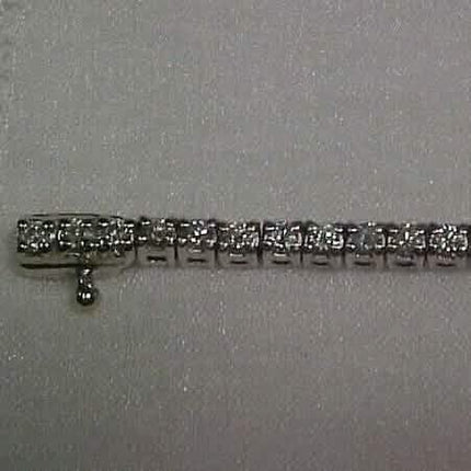 Estate 2.10CTW Natural Diamond Tennis Bracelet 14K White Gold 7"