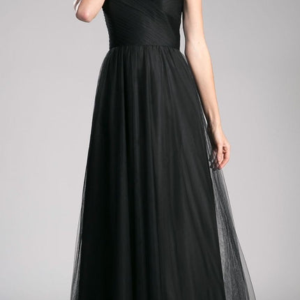 Ladivine ET320 Illusion V-Neck and Back Long Formal Dress Sleeveless