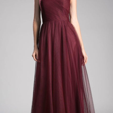 Ladivine ET320 Illusion V-Neck and Back Long Formal Dress Sleeveless