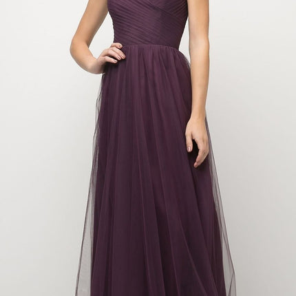 Ladivine ET320 Illusion V-Neck and Back Long Formal Dress Sleeveless
