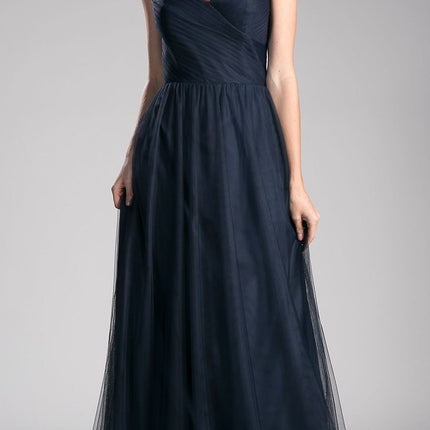 CLEARANCE - Ladivine ET320 Illusion V-Neck and Back Long Dress (Size 14)