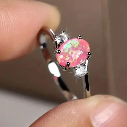 Exquisite Oval Artificial Opal Rings