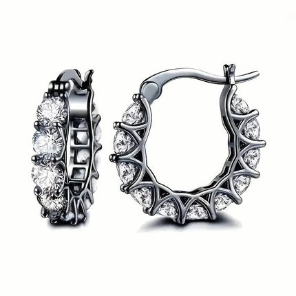 Exquisite Zirconia Hoop Earrings