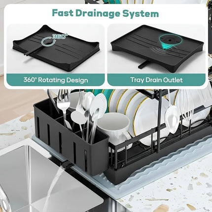 Black Metal Dish Rack – 2-Layer / 3-Layer