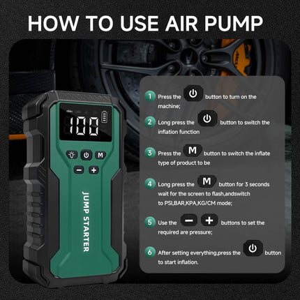7-in-1 Emergency Car Power Supply Starter & Air Pump