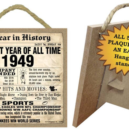 1949 A Year in History Plaques 5" x 5" wood plaque/sign