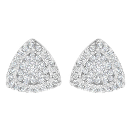 14K White Gold 1/2 cttw Trillion Shaped Diamond Stud Earrings (H-I Clarity, SI2-I1 Color)
