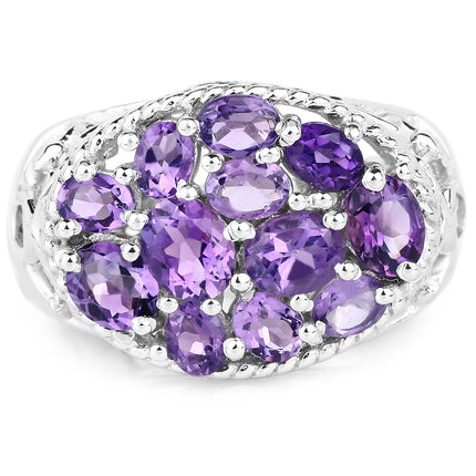 2.64 Carat Genuine Amethyst .925 Sterling Silver Ring