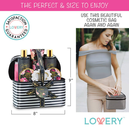 Home Spa Gift Basket, Bath & Body Set - Fresh Peony in Bag