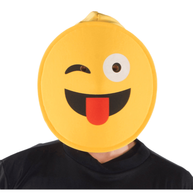 Emoji Face Mask Costume – Fun Yellow Full Head Mask for Parties & Halloween