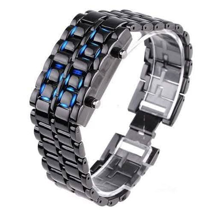 Faceless Unisex Stainless Steel Titanium Waterproof LED Watch