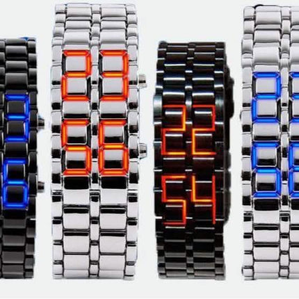 Faceless Unisex Stainless Steel Titanium Waterproof LED Watch