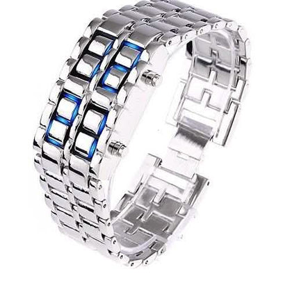 Faceless Unisex Stainless Steel Titanium Waterproof LED Watch
