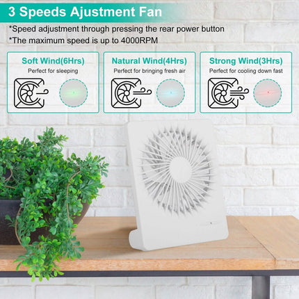 Fan USB Rechargeable Table Portable Desk Cooling Fan