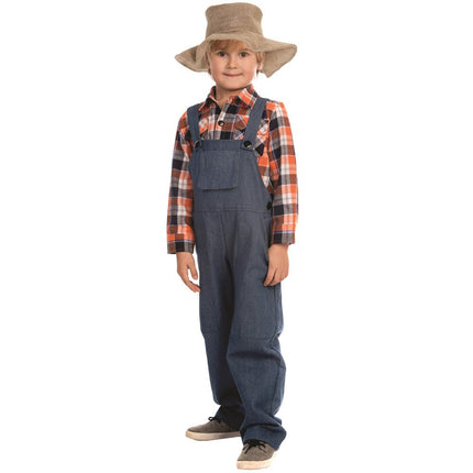 Kids Farmer Costume with Overalls, Hat and Country Farm Style